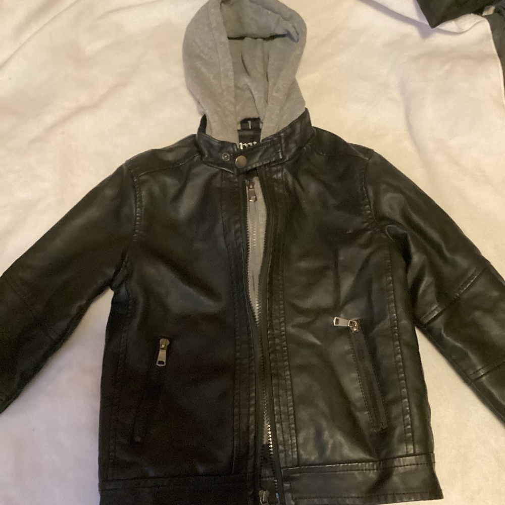 HPI Platinum black and grey leather jacket